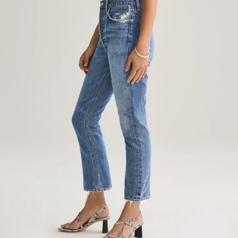 Agolde Riley High Rise Straight Crop in Frequency